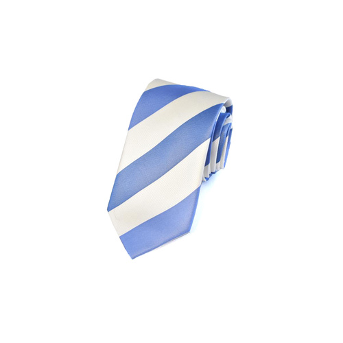 10003 Blue & White Striped Silk Tie 