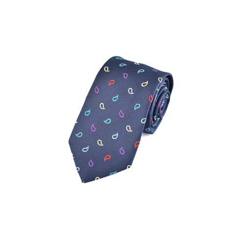 10045 Navy Multicolour Paisley Silk Tie