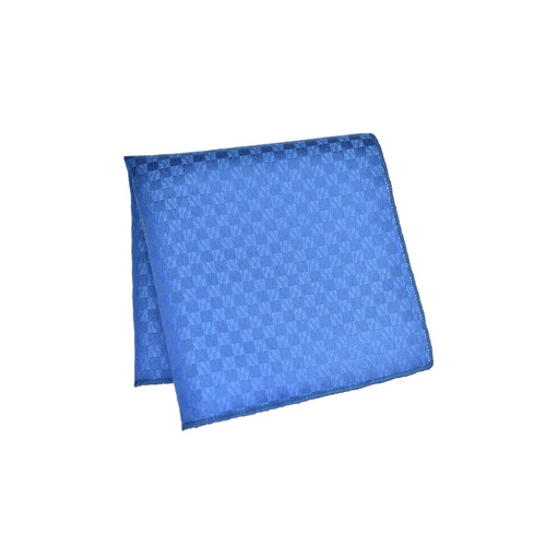 Blue Checked Silk Pocket Square