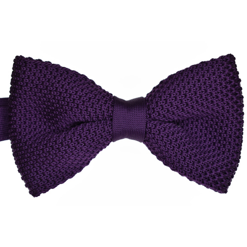 Plum Knitted Bowtie