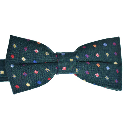 Green Spotted Cotton Bowtie