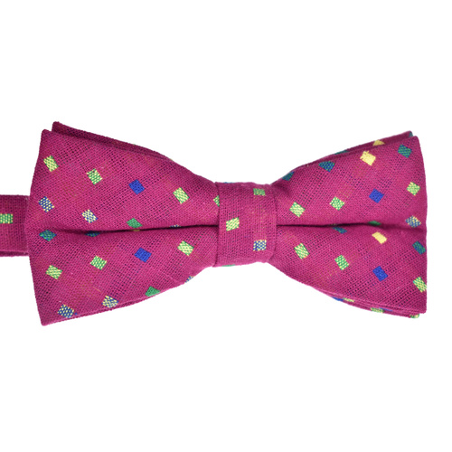 Pink Spotted Cotton Bowtie