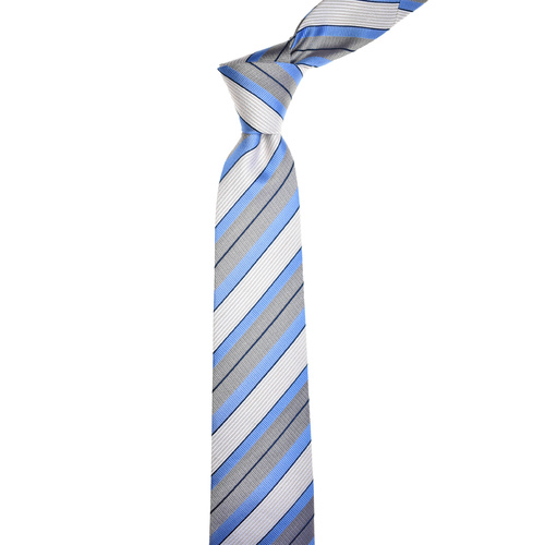 Striped Blue Silk Tie