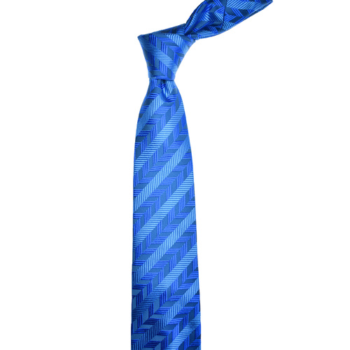 Herringbone Blue Silk Tie