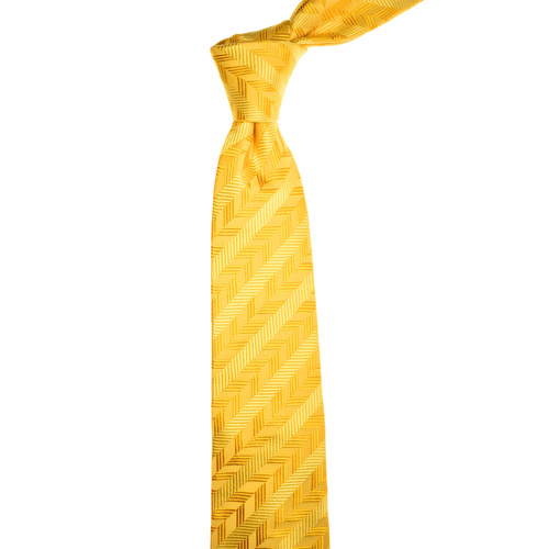 Herringbone Yellow Silk Tie