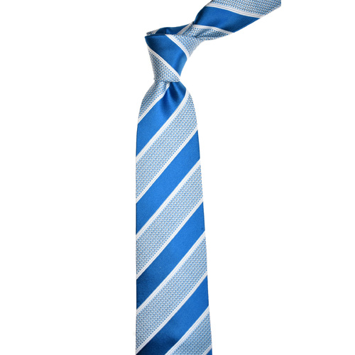 Striped Royal Blue Silk Tie