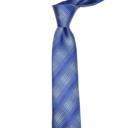 Checkered Blue Silk Tie 