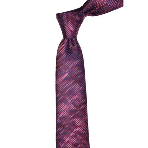 Checkered Burgundy Silk Tie 