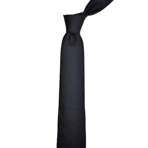 Floral Black Silk Tie