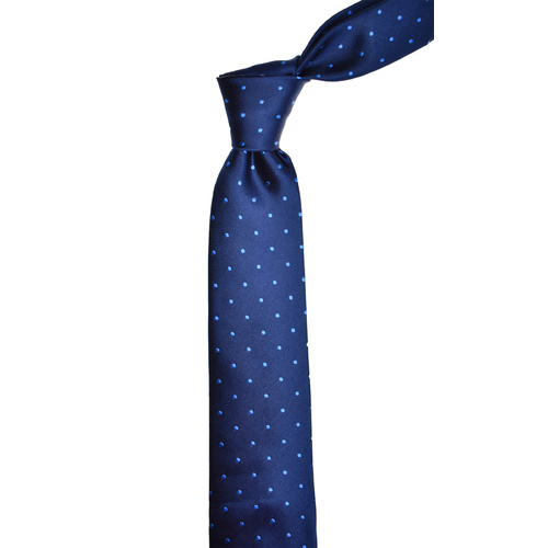 Polka Dots Blue Silk Tie