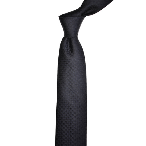 Geometric Black Silk Tie