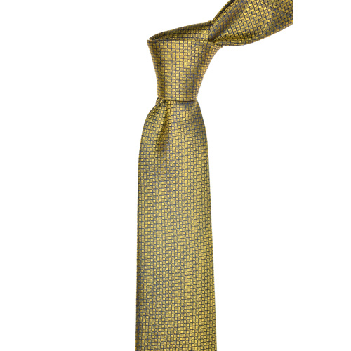 Geometric Gold Silk Tie 