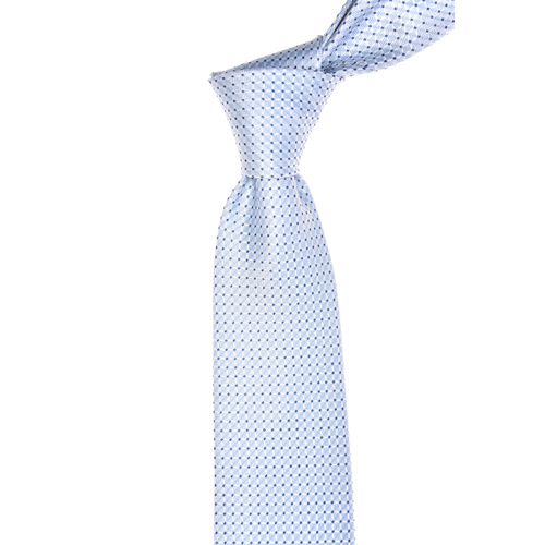 Geometric Light Blue Silk Tie 