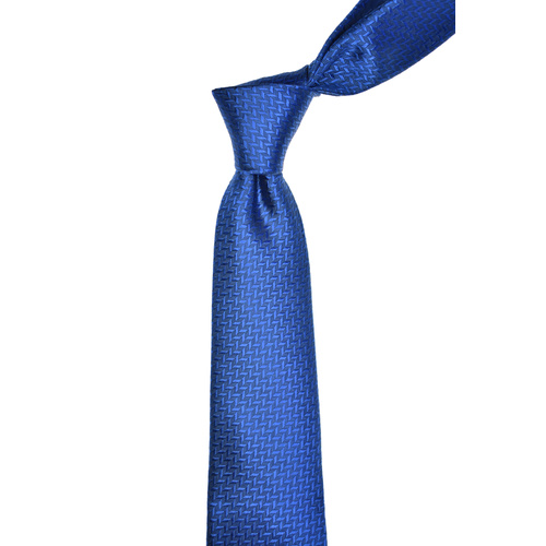 Geometric Blue Silk Tie 