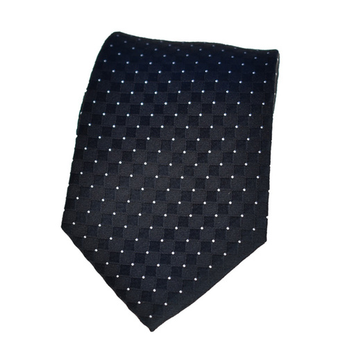 Geometric Black Silk Tie 