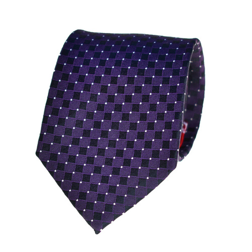 Geometric Purple Silk Tie 