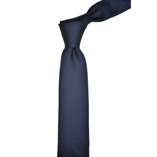 Solid Navy Silk Tie 