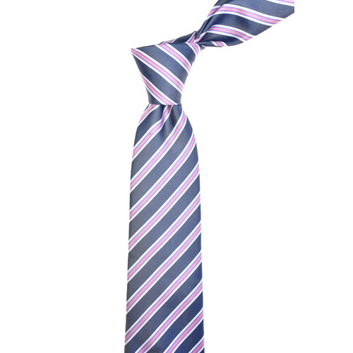 Striped Pink Silk Tie 