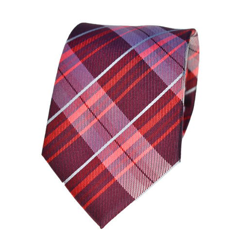 Checkered Red Silk Tie 