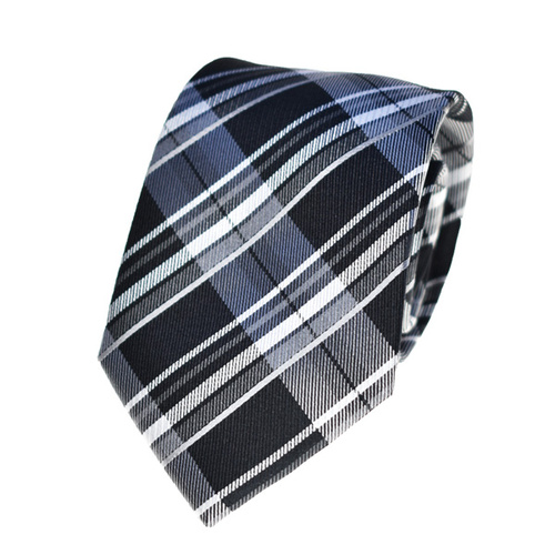 Checkered Black Silk Tie 