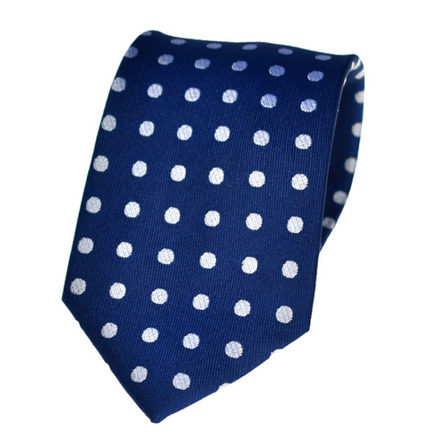 Spots Navy Silk Tie 