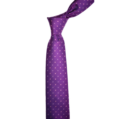 Geometric Purple Silk Tie