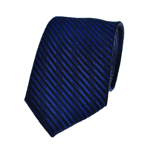 Striped Navy Silk Tie 