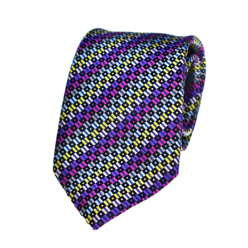 Geometric Violet Silk Tie 