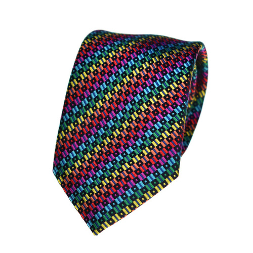 Geometric Rainbow Silk Tie 