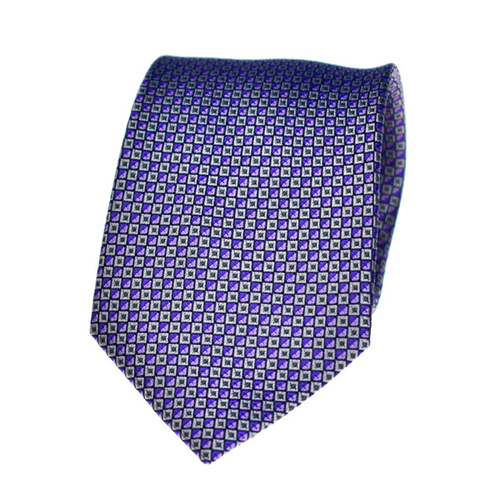 Geometric Purple Silk Tie 
