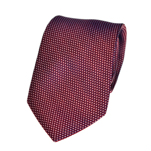 Geometric Red Silk Tie 
