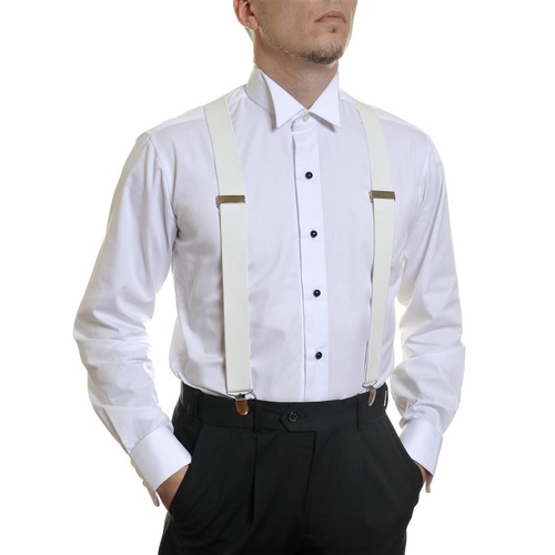 Louis Cheval Suspenders White 