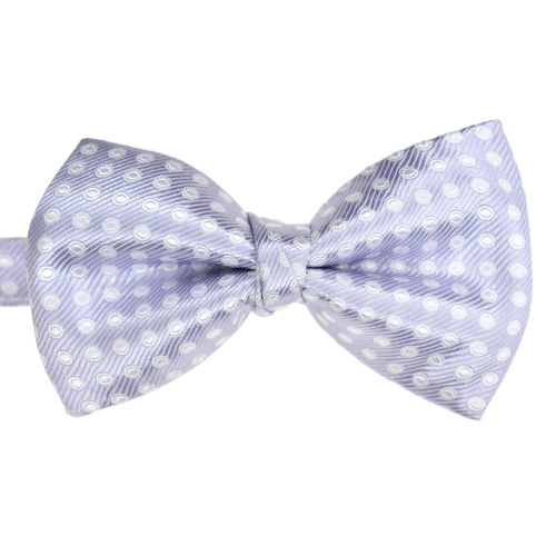 Lilac & White Spotted Silk Bowtie 