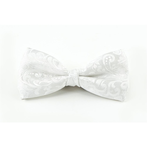 White Floral Bow Tie 