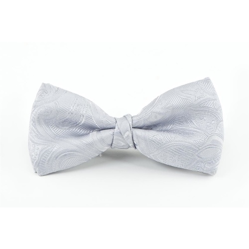 Silver Paisley Bow Tie 