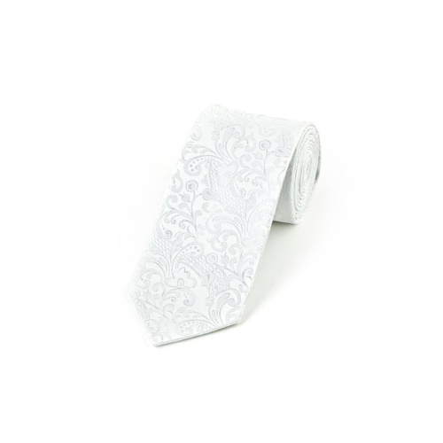 White Floral Tie 