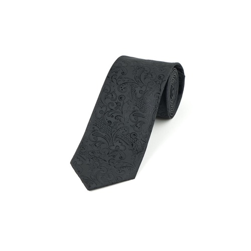 Black Floral Tie 